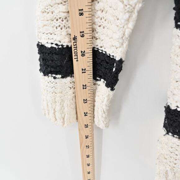FREE PEOPLE Sweater Womens Size M Songbird Knit VNeck Rugby Stripe Oversized - Picture 4 of 12